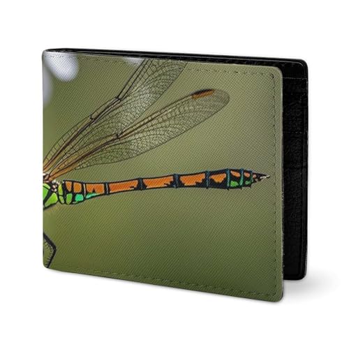 Dragonflies on Flowers And Branches Wallet Elegant Leather Wallets with ID Window & 2 Card Slots, Slim Bifold Wallet for Men Women2