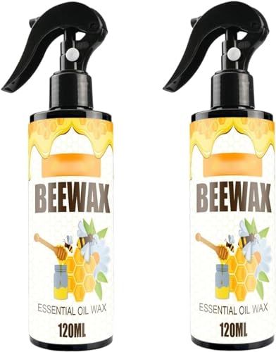木材 蜜蝋 フローリング ワックス スプレー 床用 スプレー フローリング用 クリーナー 木製家具用 艶出し 蜜蝋 天然 防水 スプレ (A,120ml (2個入り))