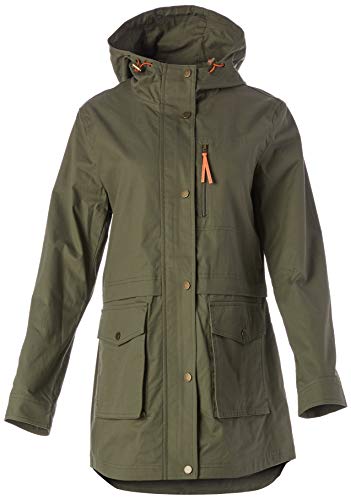 French Connection Women's Light Weight Hooded Cotton Anorak Jacket, Olive, Small