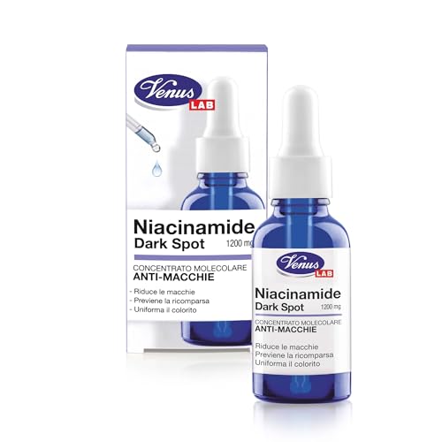 Venus, Niacinamide Dark Spot Concentrato Molecolare Anti-Macchie, Riduce e Previene Macchie Scure, Uniforma e Illumina il Colorito della Pelle, Ideale per Viso e Mani, 30 ml