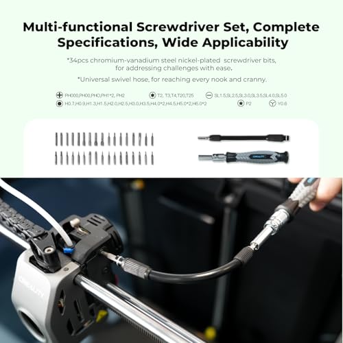 Creality 3D Printer Tool Kit, 74Pcs 3D Printing Tool Wrap Kit Assembly/Removal/Filament Cutting Set 3D Printer Accessories for All FDM Printers Cleaning Finishing Printing by Creality - Image 6