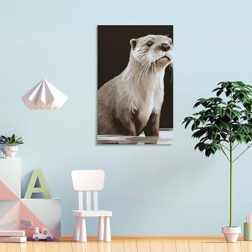 Décoration esthétique loutre tableau moderne salon et bureau - 4