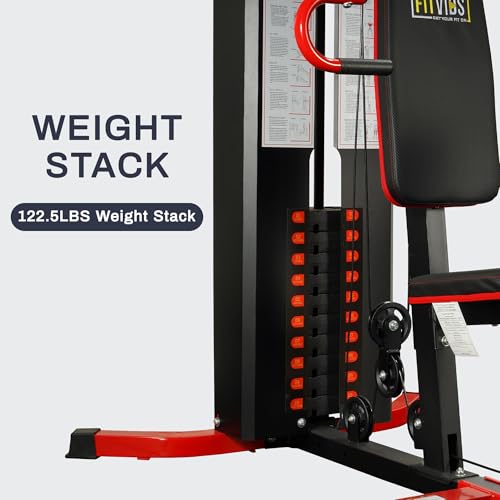 Home Gym, Multifunctional Workout Equipment with Leg Press, Exercise Equipment for Home with Pulley System, Home Gym Equipment for Full Body Strength Training