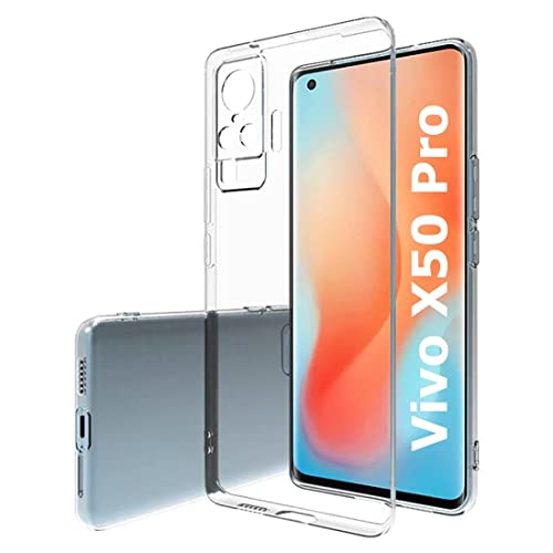 Image of NISHTECH for Vivo X50 Pro 5G Premium Transparent Hybrid Soft Slim Dust Proof Back Case Cover with Camera Protection