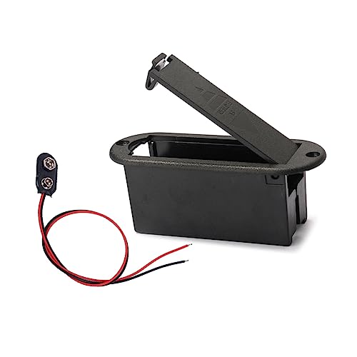 Battery Holder Case for Active Guitar Bass Pickup Use Includes Battery Connection Cable Durable Material Black Suitable for Applications
