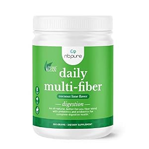 nbpure Daily Multi-Fiber Fiber Supplement, Premium All-Natural Soluble and Insoluble Fiber, Coconut Lime Flavor, 360 Grams