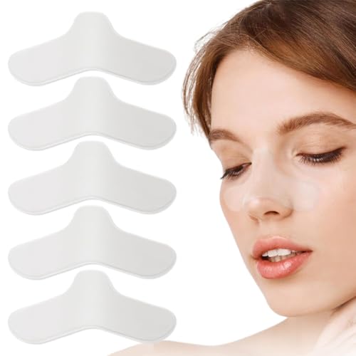 MIRKUZI Lot de 5 coussinets nasaux CPAP, dispositif universel en silicone, coussinets confortables pour masque nasal, doux, transparents, réutilisables.