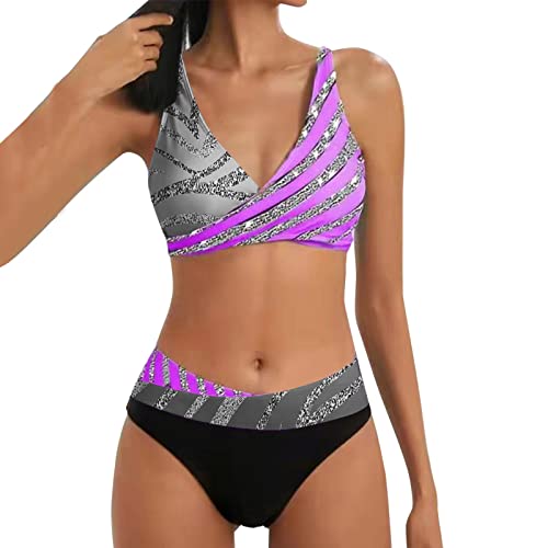 Bikinis Mujer 2023 Brasileño Traje de baño Ropa Bikini Deportivo Mujer Bañadores Traje de baño Push Up Cintura Alta Cintura Alta Control de Barriga Brasileño Conjuntos de Baño de Playa Deportivo