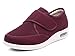 Nwarmsouth Zapato de Velcro Zapato de Salud cómodo,Zapatos para diabéticos para Ancianos, Zapatos hinchables de pie Transpirables y Ajustables-Granate_35,Zapatillas para rehabilitación