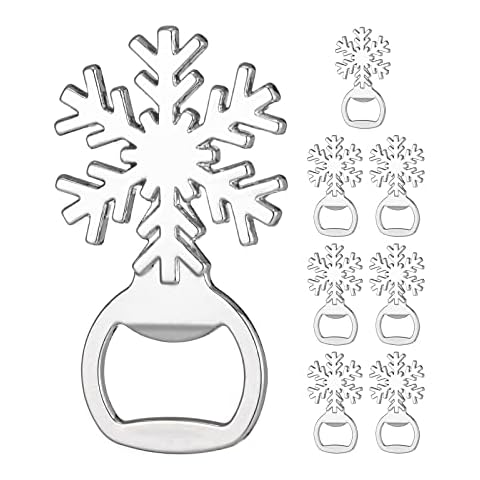 Christmas Beer Bottle Opener,Christmas Bottle Opener for Table Decer Kitchen Bottle Operner for Christmas Holiday Supplies,Bottle Opener for Winter Theme Party Favor (8 pack snowflake) Cover