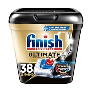 Finish Ultimate Dishwasher Detergent- 38 Count – With CycleSync™ Technology – Dishwashing Tablets – Dish Tabs