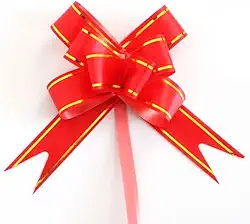 Laço Pronto, Laço Fácil, Laço Mágico Para Presente Com Fio - Tamanho 18 (M) - Kit com 100 Unidades (Vermelho)