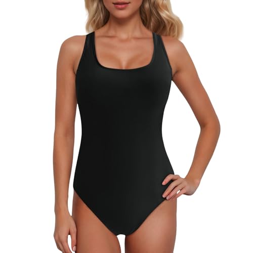 Generisch Badeanzug Damen Badeanzüge Einteilige Swimsuit Sportlicher Racerback-Badeanzug mit Farbblock für Damen Frauen Badeanzug (Black M) Generisch Badeanzug Damen Badeanzüge Einteilige Swimsuit Sportlicher Racerback-Badeanzug mit Farbblock für Damen Frauen Badeanzug (Black M)