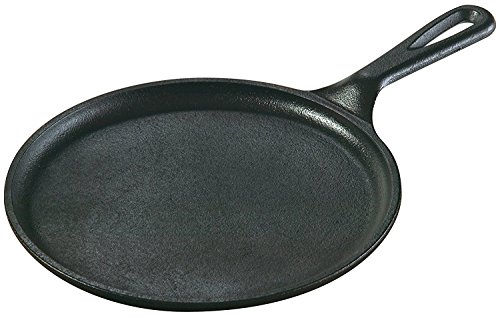 Lodge Seasoned Cast Iron 8.38 Inch Round Griddle (Black)