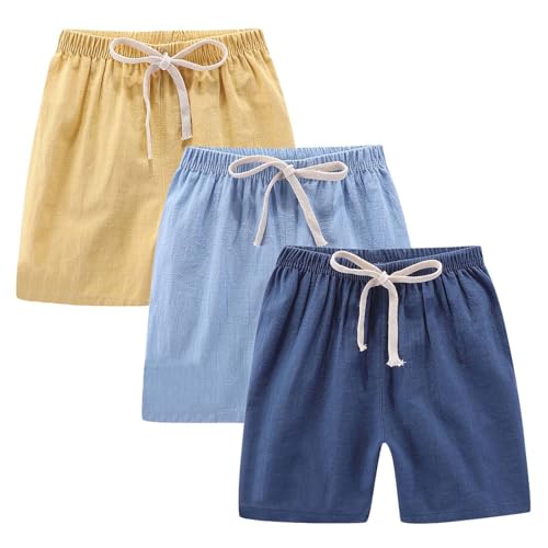 Pantalones cortos de lino para niños que evitan el calor con cintura elástica muy suave