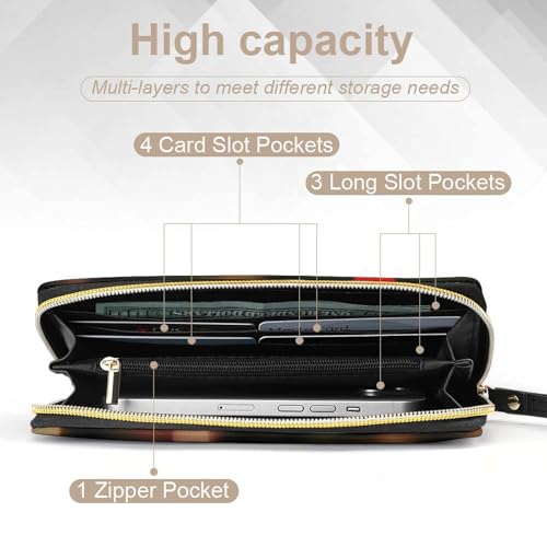 Womens Wallet, Waterproof PU Leather Wallet, Large Capacity Credit Card Holder Cute Puppy Poodle Coin Zipper Clutch Purse4