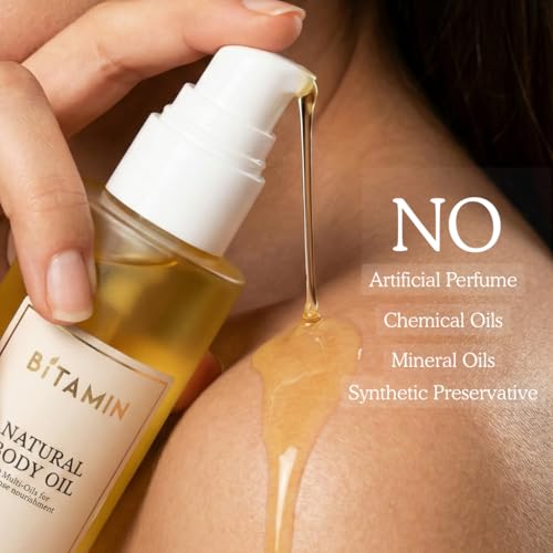 Image of Bitamin Natural Body Oil & Underarm Deodorant Combo for Men & Women | 9 Multi Oil Blend with Vitamin E | Natural Deodorant with 5% Vitamin C | Coconut Vanilla | Body Care Gift Set - Combo pack