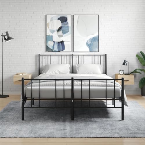 Table de chevet murale chêne Sonoma pour libérer de l'espace au sol