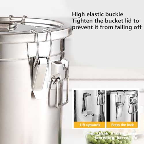 Lattine ermetiche in acciaio inox 304, resistenti e contenitori per alimenti per riso, farina e cereali, con coperchi ermetici, ideali per l'organizzazione della cucina