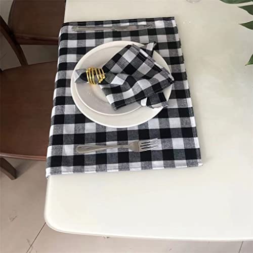 Serviette de table lin coton LiChA : lot de 12 pour décoration table rétro - 3