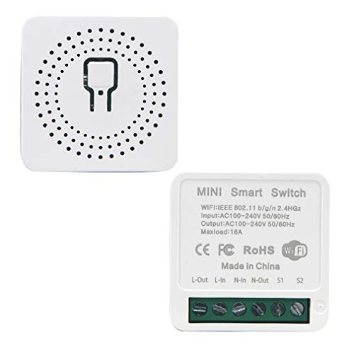 COLOROCK mini smart relay WiFi switch, 16A 1 Gang DIY Smart Light Switch Module Smart Life/Tuya App, Compatible with Alexa and Google Home smart speakers,With appointment timing function.(2Pack).