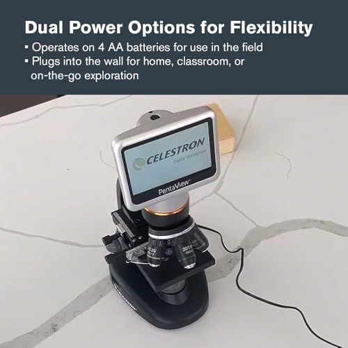 Celestron – PentaView LCD Digital Microscope – 4.3" Screen – 5MP Camera – 40x–2400x Magnification – Rotating Head – SD Card Included –TV Output – Ideal for Slides, Labs, Classrooms, Biology, Education by Celestron - Image 7