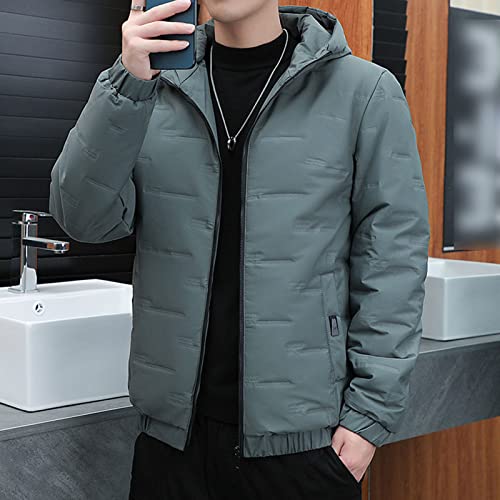 JEsilunmaMY Men's Winter Cropped Hood Puffer Jacket Lightweight Zip Up Warm Thicken Down Coat Fashion Windproof Padded Coat4