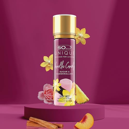 Image of So...? Unique Vanilla Candy Body Mist - Delightful Perfume for Women - Sweet, Fruity Vanilla Perfume with Peach and Rose - Gifts for Women - 5.1 oz