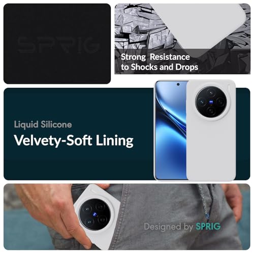 Image of SPRIG Compatible with Vivo X200 5G Premium SilkTone Back Cover Drop Tested Shock Proof Mobile Case for Men, Women, Boys and Girls with Camera Protection (White)
