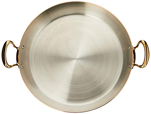 Mauviel M\'Heritage M\'150B Copper Paella Pan, 15.7\" Bronze Handle