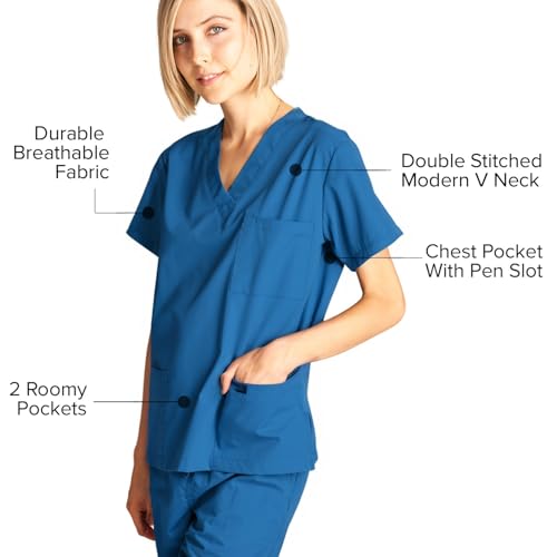 Image of Dagacci Scrubs Medical Uniform Women and Men Scrubs Shirts and Tops