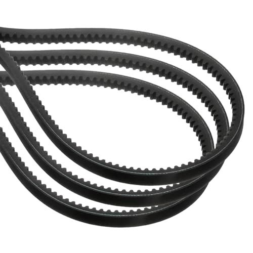 uxcell 3 Pcs AX48 EPDM V-Belt, Raw Edge Cogged Industrial Rubber V Belt 1/2