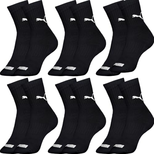 Kit com 6 Pares de Meias Cano Médio Puma, Preto, GG