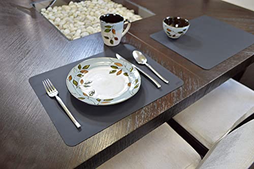 Gasare, Silicone Placemats For Dining Table, Kids Placemats, Table Mats, Non Slip, Washable, Heat Resistant, Flexible, 20% Thicker, 16" X 12" X 1.1Mm, Set Of 4, Black #TOP7