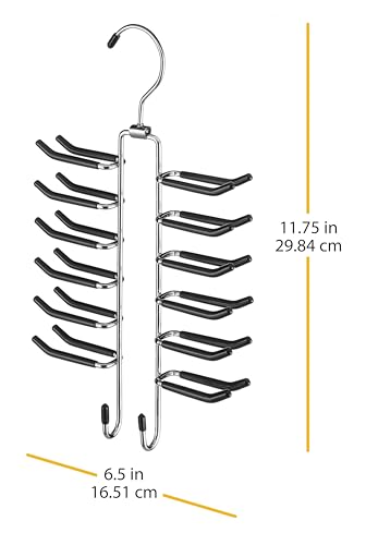 Whitmor 6021-187 Swivel Tie Hanger With Belt Loops Chrome / Black thumb #3