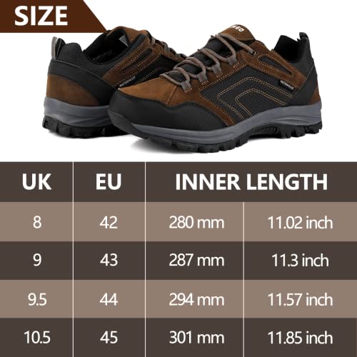 Foto von Wanderschuhe Herren Wasserdicht Trekking- & Wanderschuhe Damen Leicht rutschfest Trekkingschuhe Atmungsaktiv Outdoor Hiking Schuhe Sport Laufschuhe Bergschuhe Braun 42