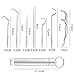 Dental Pick Portable Stainless Steel Tooth Pick Set Reusable Tooth Stains Remover Dental Tool Teeth Cleaning Tools with Holder for Outdoor Picnic, Camping, Travel (7PCS/Set)