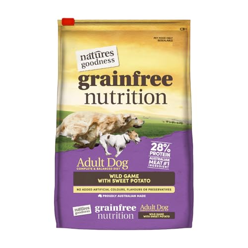 Nature's Goodness Grain Free Adult Dry Dog Food, Wild Game with Sweet Potato 20Kg – Grain-Free Nutrition for Healthy Digestion, With Prebiotics, Protein and Energy from Sweet Potato