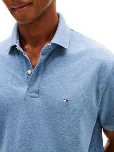 Image of Tommy Hilfiger Mens Short Sleeve Cotton Pique Polo Shirt in Regular Fit