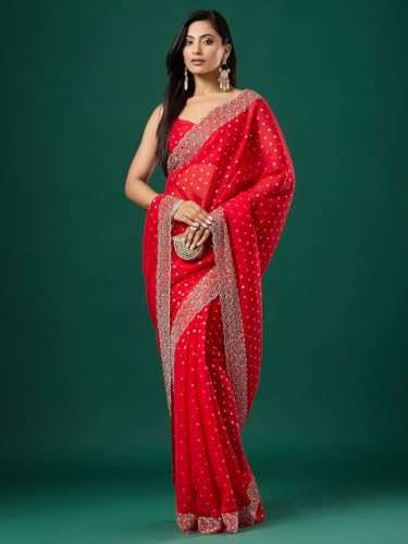 AKHILAM red banarasi silk saree – image 5