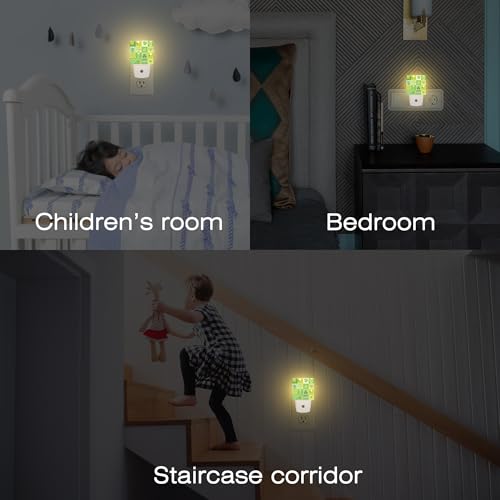 Image of Happy St. Patrick's Day Night Light for Kids,Clover and Green Beer Night Light Plug in with Dusk to Dawn Sensor, 0.5w Energy Saving Sleep Friendly Nightlight for Hallway Stairway Kitchen Bedroom