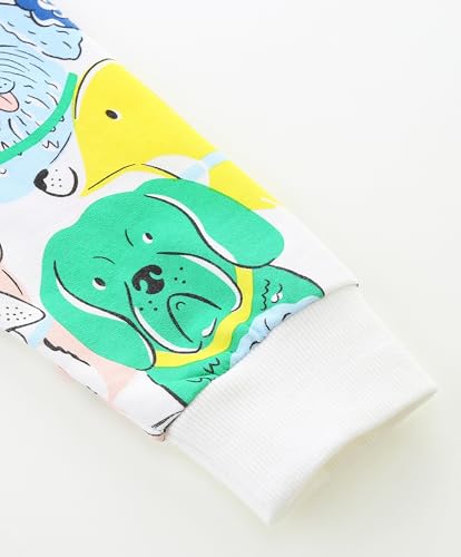 Image of Akyzic Toddler Boys Sweatshirts Cotton Crewneck Truck Shirt Dinosaur Long Sleeve Pullover Tops Tees 2-8T