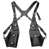 Alvivi Leather Under Arm Shoulder Waist Holster Travel Bag Belt Anti-Theft Hidden Underarm Strap Wallet Pocket for Travel Outdoors Black H One Size