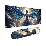 マウスパッド 大型 ゲーミングマウスパッド XXL 1600 x 800 mm 防水 滑り止め おしゃれ 耐久性 ズレない デスクマット キーボードパッド 快適操作性 ゴム底 洗える 耐洗い表面 仕事 ゲーム オフィス ホーム用 男性用オフィス部品 （ムーンエンジェル) Z-911