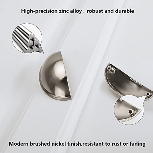 LONTAN 4 Pack Brushed Nickel Cup Handles 76mm Hole Centers 3 Inch Kitchen Cabinet Handles Suitable for Cabinets and Drawers in Bedrooms Kitchens - Image 3