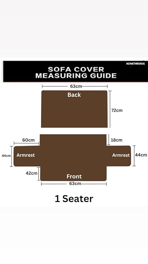 Image of HOMETHREADS Innovative Premium Sofa Cover Set with PVC Backing for Non-Slip Comfort (Navy, 1 Seater | 176x63cm)