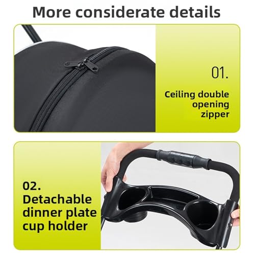 Cochecito plegable para perros y gatos Bewinner negro con malla transpirable 5