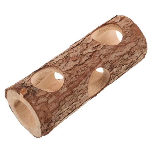 HANABASS Hamster Exploring Toy Small Animal House Hamster Tunnels and Tubes Wooden Tunnel Toy Guinea Pig Hideout