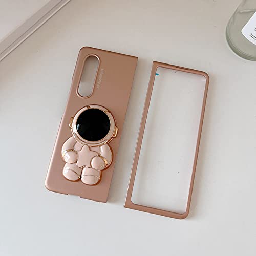 Coque Samsung Galaxy Z Fold 4 3 2 effet peau douce noire avec support pliant plaqué design