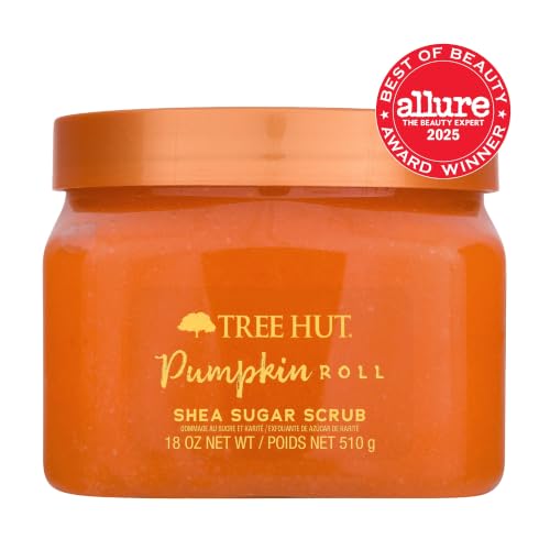 Image of Tree Hut Pumpkin Roll Body Scrub, Exfoliating Sugar Scrub, Vegan, 18 Oz